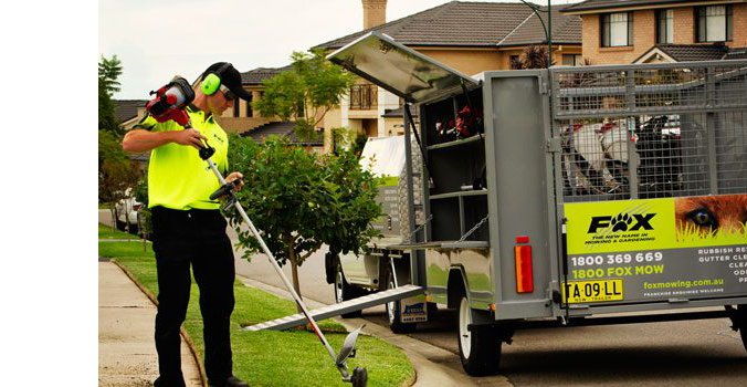 Fox Mowing team at work in Brisbane